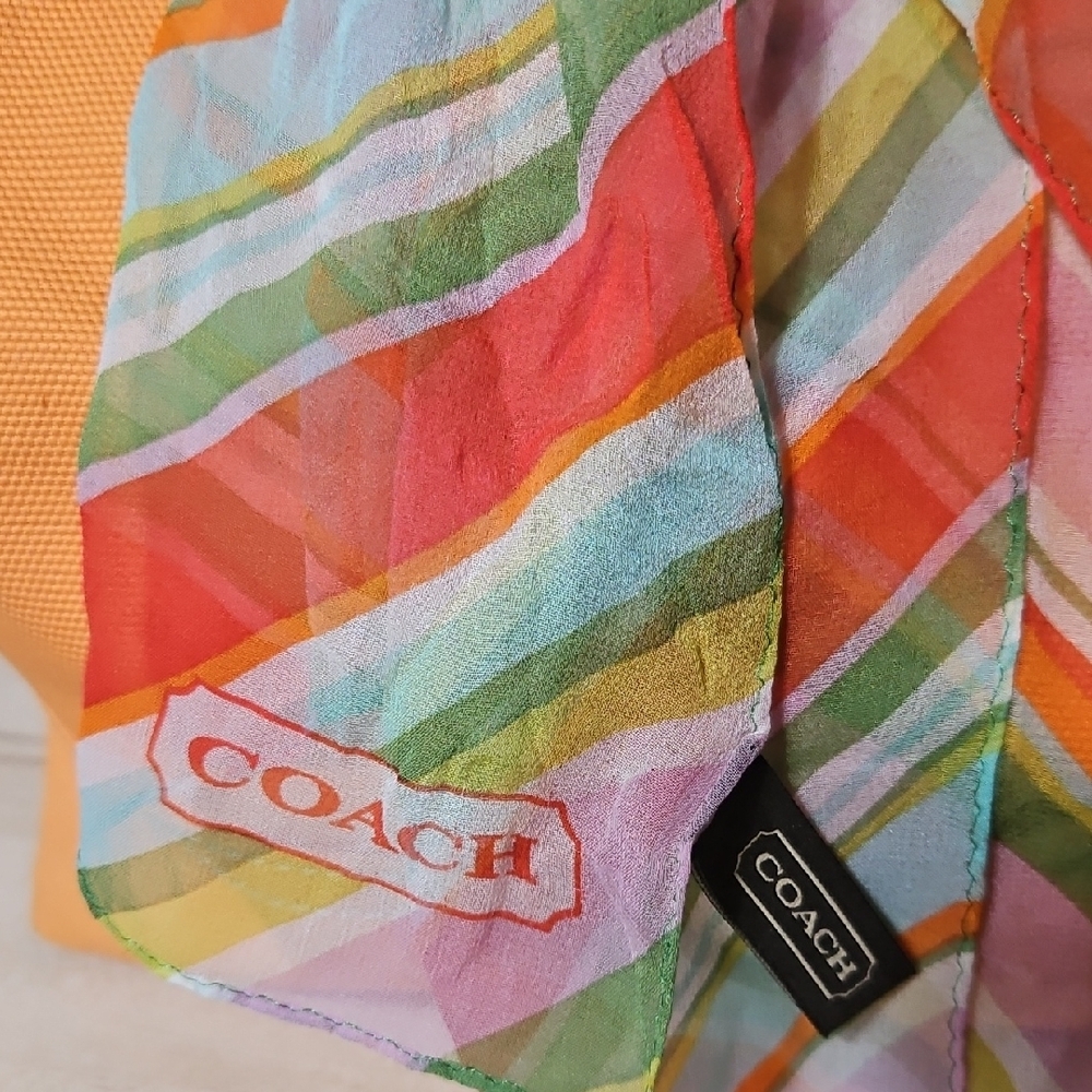 COACH EUC Orange Travel Tote Bag with Coach Scarf - Picture 14 of 16